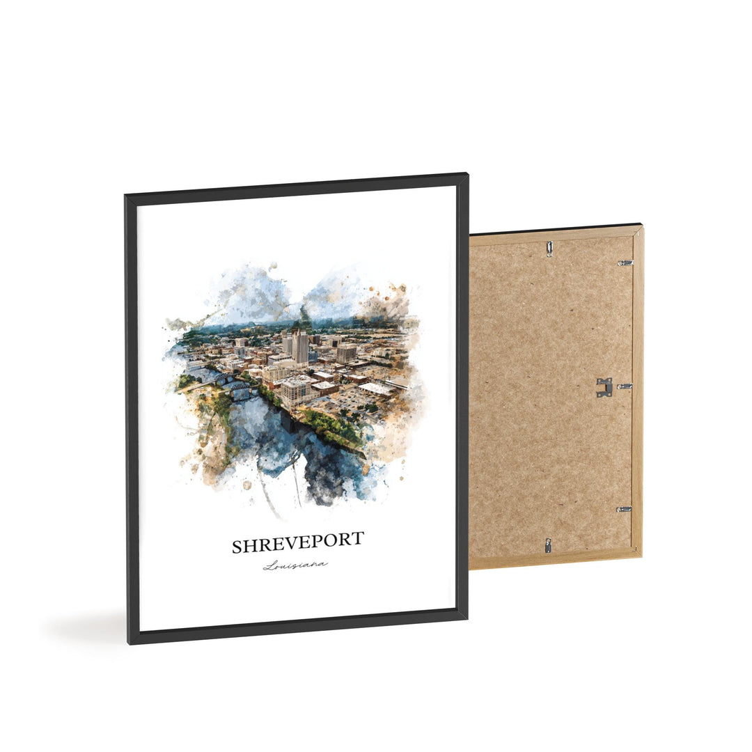 Shreveport, Louisiana – Watercolor Art Print