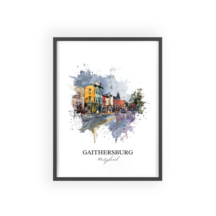 Gaithersburg, Maryland, USA – Watercolor Art Print