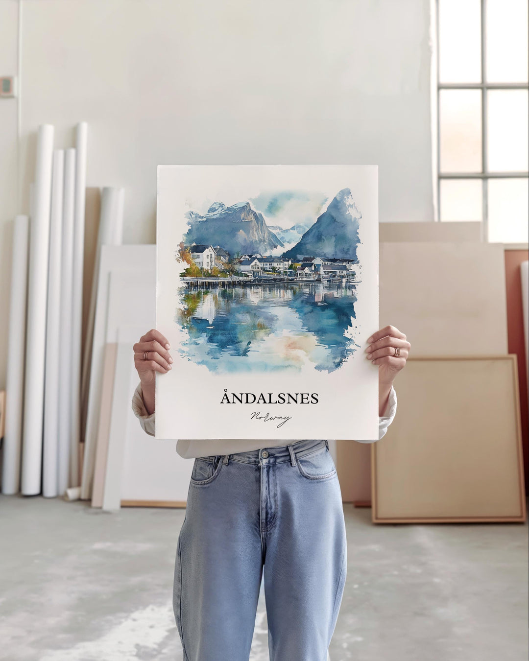 Andalsnes, Norway – Watercolor Art Print