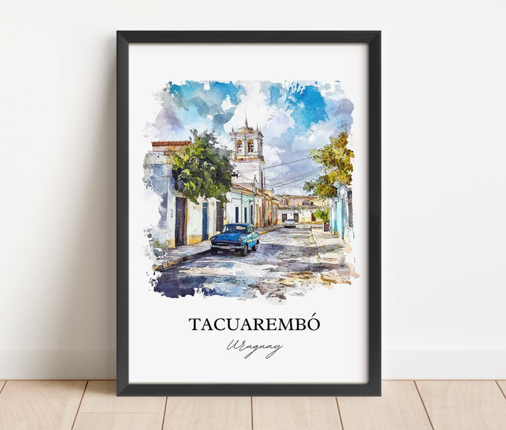 Tacuarembo Wall Art, Uruguay Travel Print, Uruguay Watercolor Art, Tacuarembo Gift, Travel Print, Travel Poster, Housewarming Gift