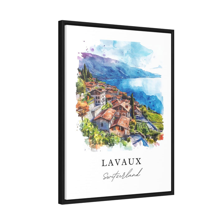 Lavaux Switzerland Wall Art, Lavaux Print, Lavaux Region Watercolor Art, Lavaux Swiss Gift,