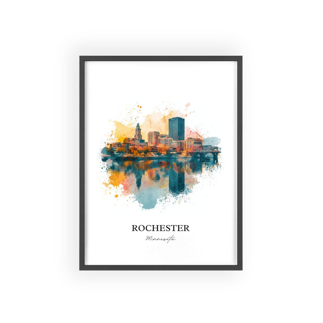 Rochester, Minnesota Wall Art, Rochester Print, Minnesota Watercolor Art, Rochester Minnesota Gift, Travel Print, Travel Poster, Housewarming Gift