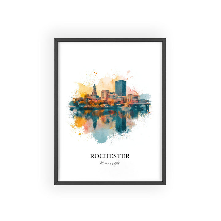 Rochester, Minnesota Wall Art, Rochester Print, Minnesota Watercolor Art, Rochester Minnesota Gift, Travel Print, Travel Poster, Housewarming Gift