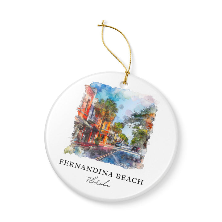 Fernandina Beach Ornament: Unique Fernandina Beach Souvenir, Florida Xmas Decor, and Authentic Fernandina Beach Gift