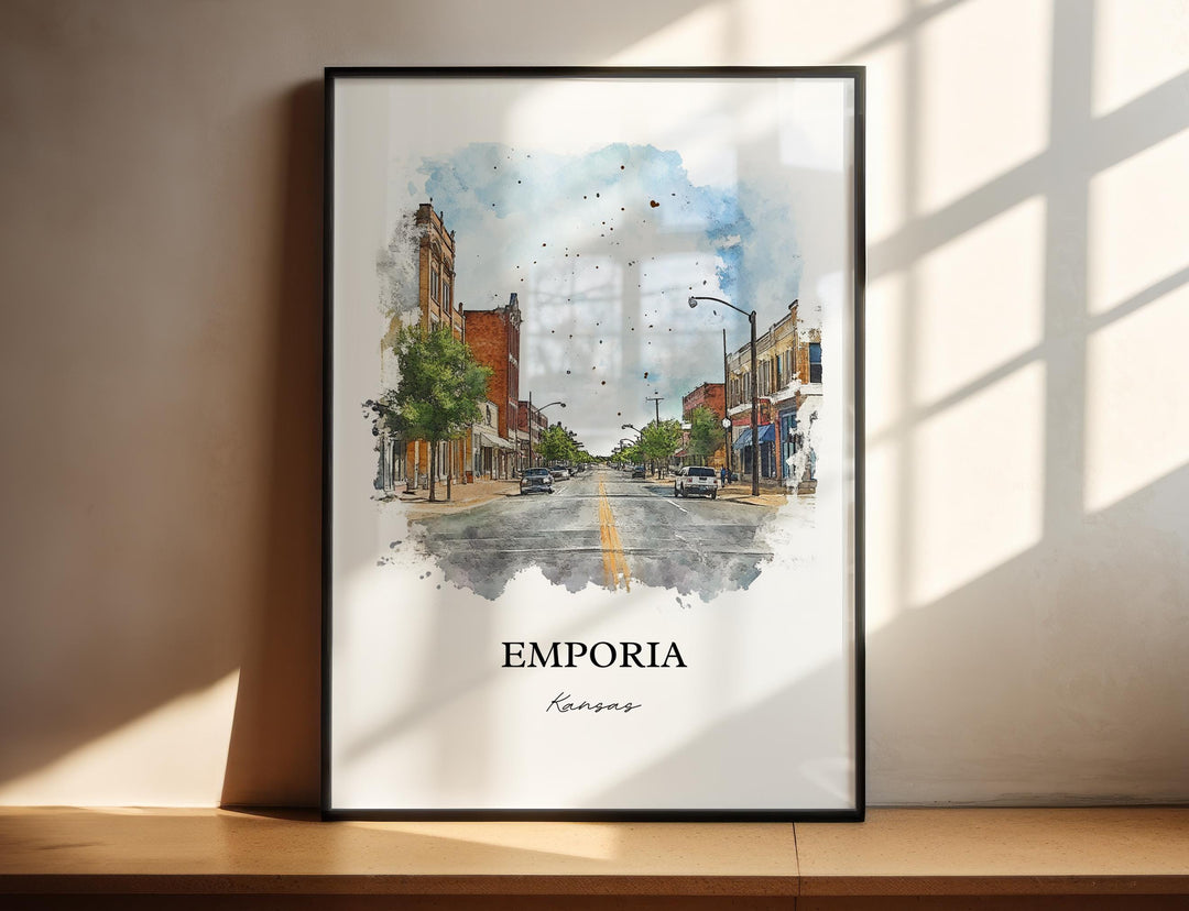Emporia, Kansas – Watercolor Art Print