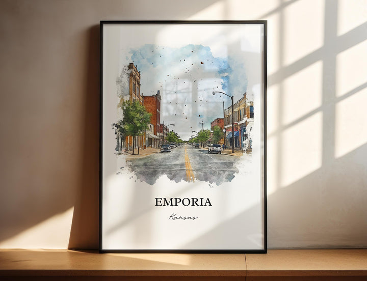 Emporia, Kansas – Watercolor Art Print