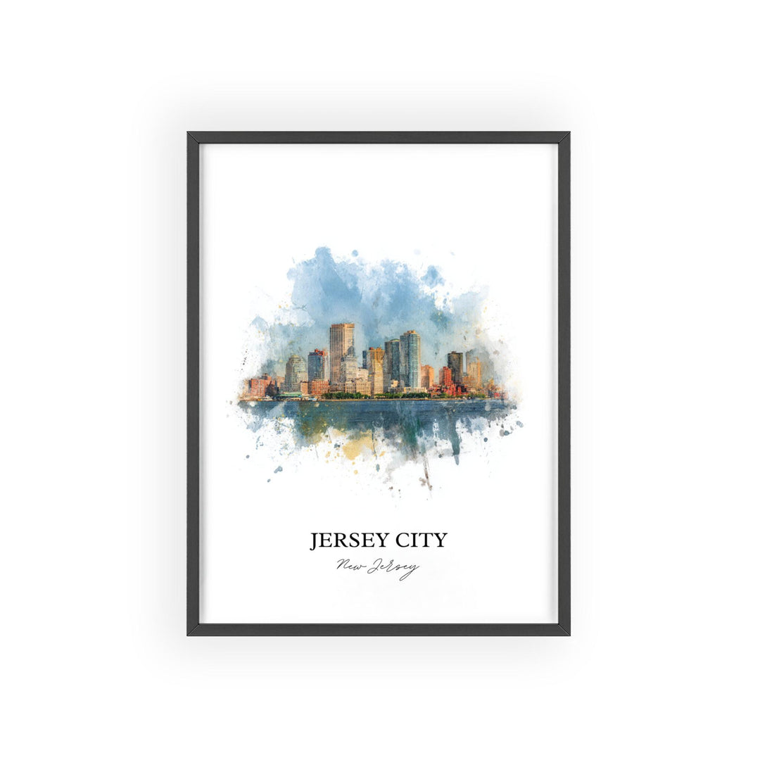 Jersey City NJ Wall Art, Jersey City Print, Jersey City Watercolor Art, Jersey City Gift, Travel Print, Travel Poster, Housewarming Gift