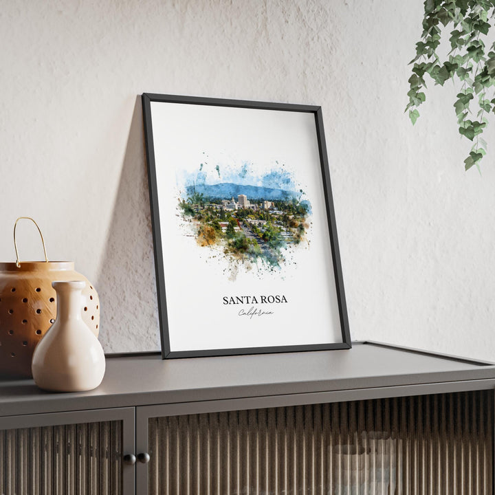 Santa Rosa, California – Watercolor Art Print