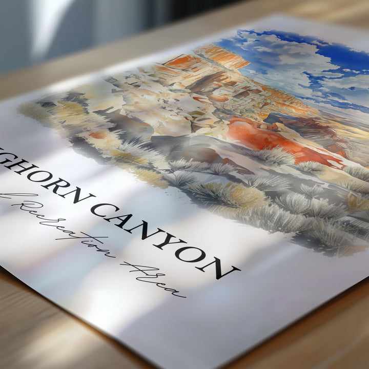 Bighorn Canyon, USA – Watercolor Art Print