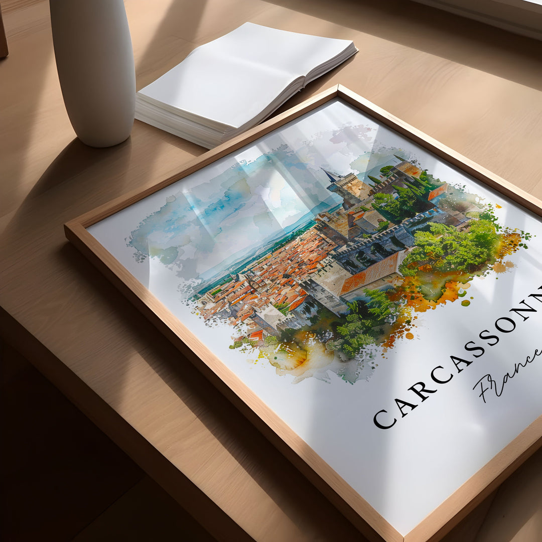 Carcassonne Wall Art, Carcassonne Print, France Wall Art, Carcassonne Gift, Travel Print, Travel Poster, Travel Gift, Housewarming Gift