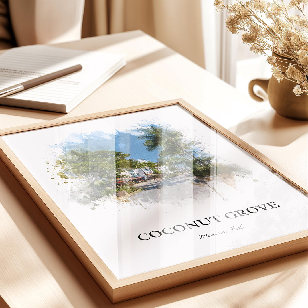 Coconut Grove, FL – Watercolor Art Print