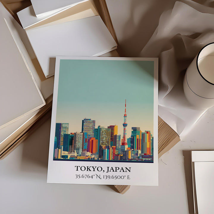 Tokyo Japan Art, Tokyo Retro Travel Art, Tokyo Home Decor, Tokyo Gift, Japan Travel Art, Travel Prints, Housewarming Gift