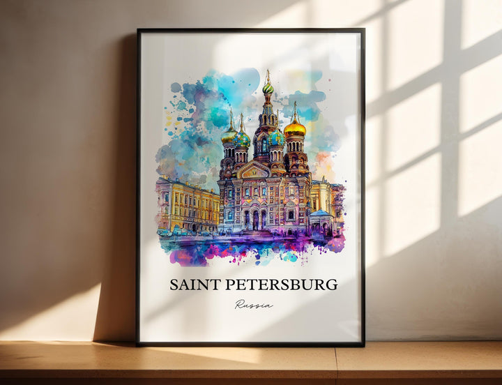 Saint Petersburg Wall Art, St Petersburg Print, Russia Watercolor Art, Saint Petersburg Gift, Travel Print, Travel Poster, Housewarming Gift