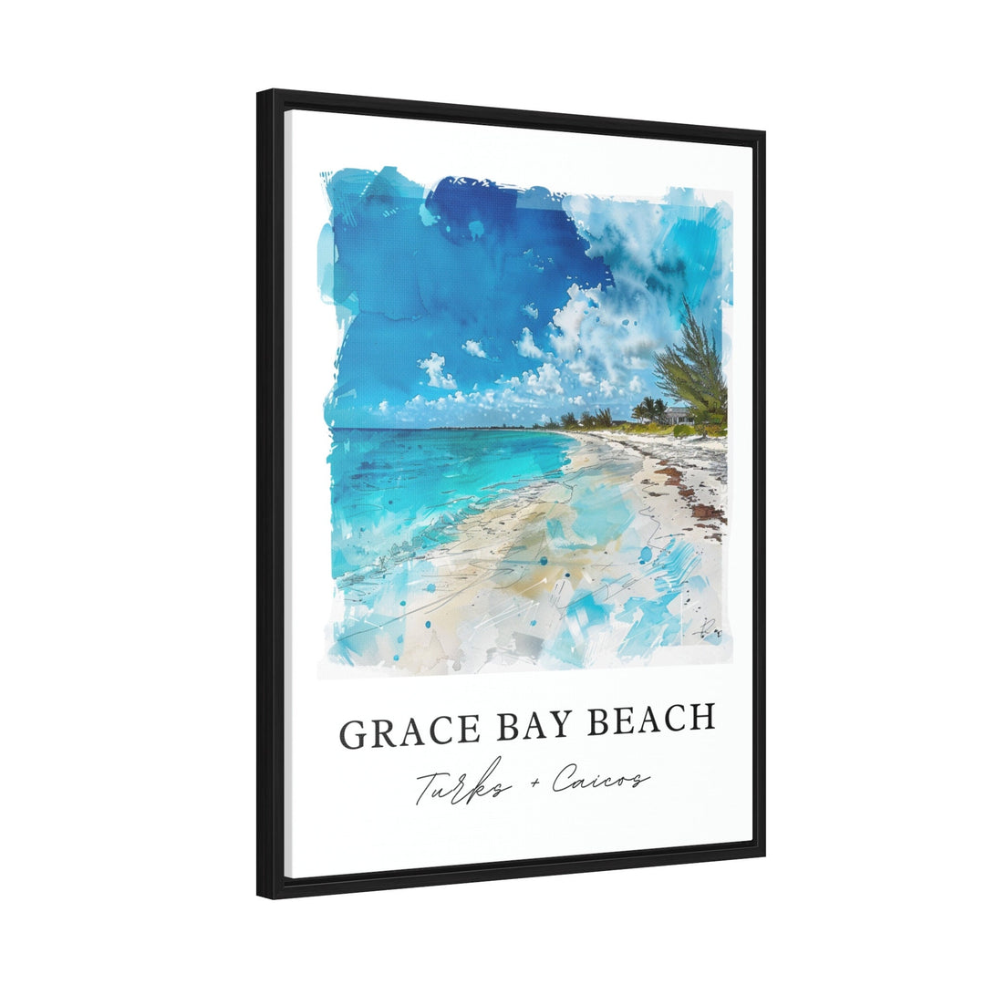 Grace Bay Turks Wall Art, Turks and Caicos Print, Grace Bay Beach Watercolor, Turks + Caicos Gift, Travel Print, Housewarming Gift