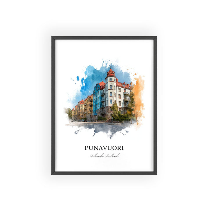 Punavuori, Finland – Watercolor Art Print