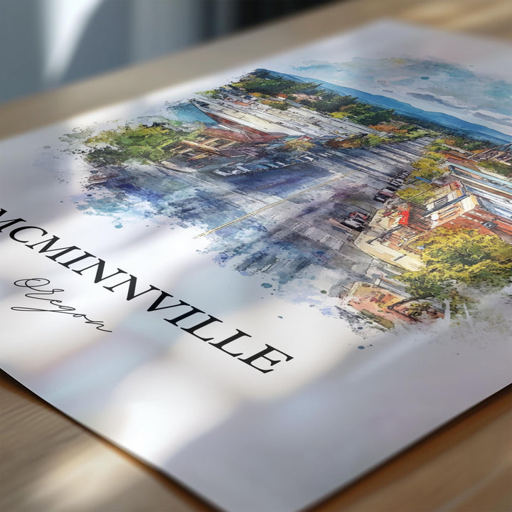 McMinnville, Oregon, USA – Watercolor Art Print