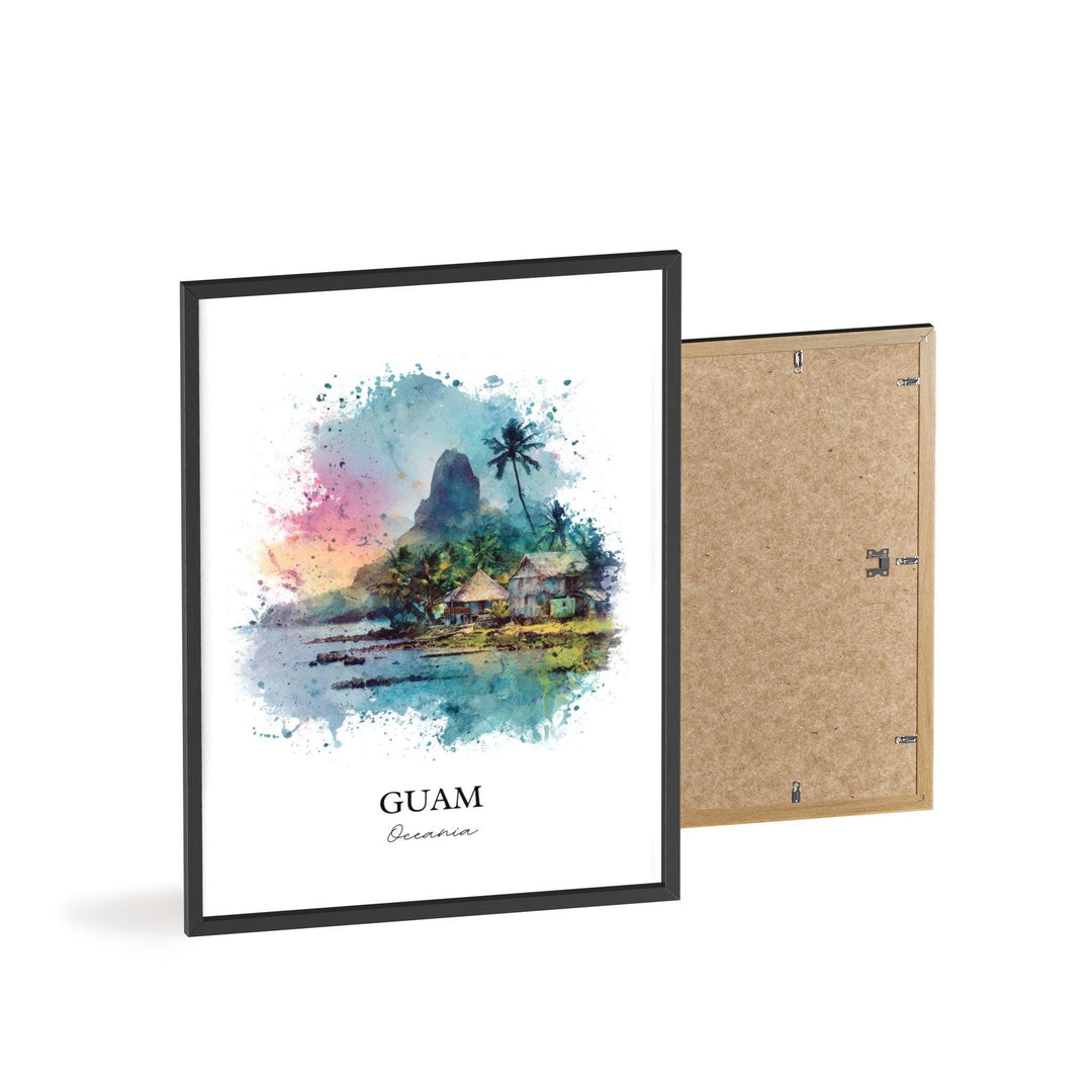 Guam Wall Art, Guam Print, Guam Watercolor Art, Guam Gift, Travel Print, Travel Poster, Housewarming Gift