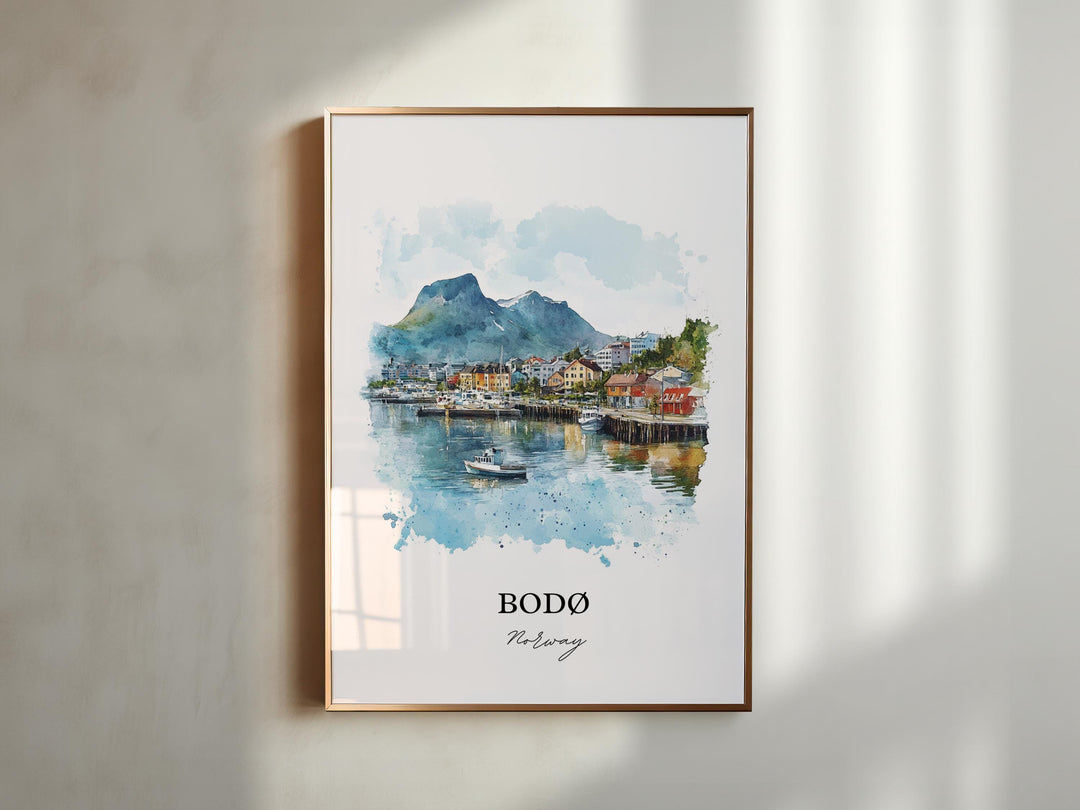 Bodø, Norway – Watercolor Art Print