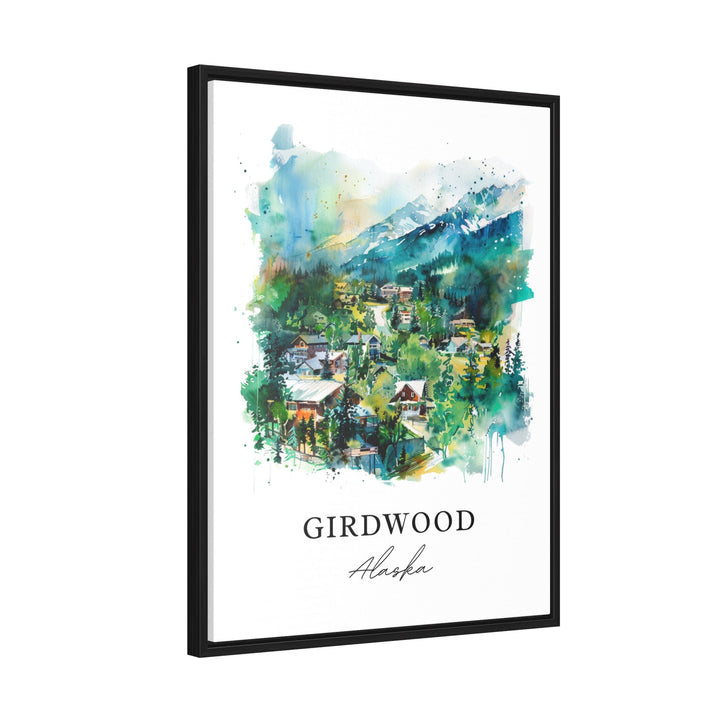 Girdwood Alaska Wall Art, Girdwood Print, Anchorage AK Watercolor, Girdwood Alaska Gift,