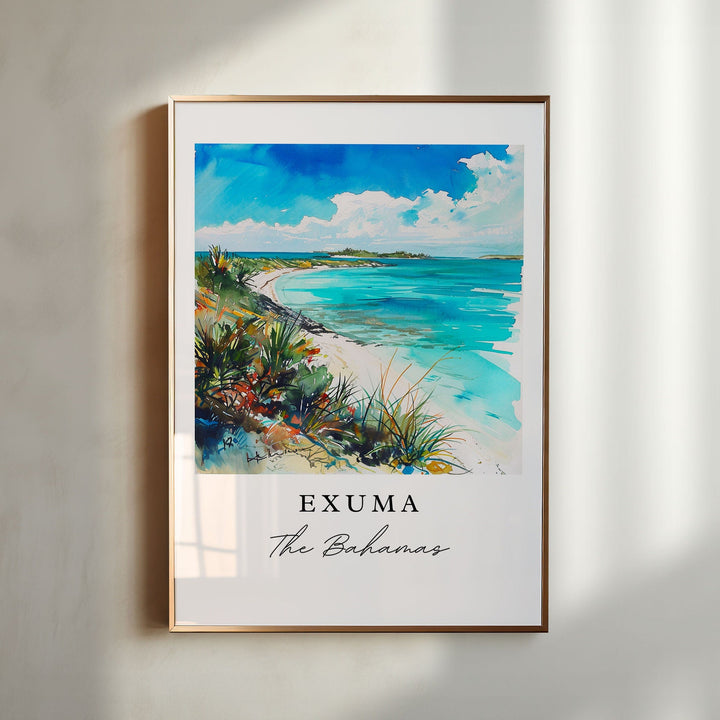 Exuma Bahamas wall art - The Bahamas, Exuma print, Exuma Wedding gift, Exuma Birthday present, Custom Text, Perfect Gift