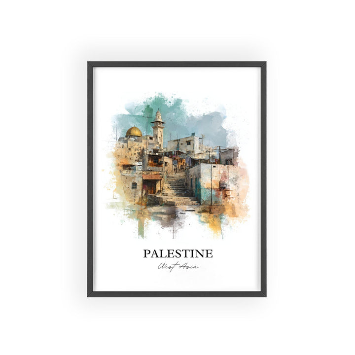 Palestine Wall Art, Palestine Print, Palestine Watercolor Art, Palestine Gift, Travel Print, Travel Poster, Housewarming Gift