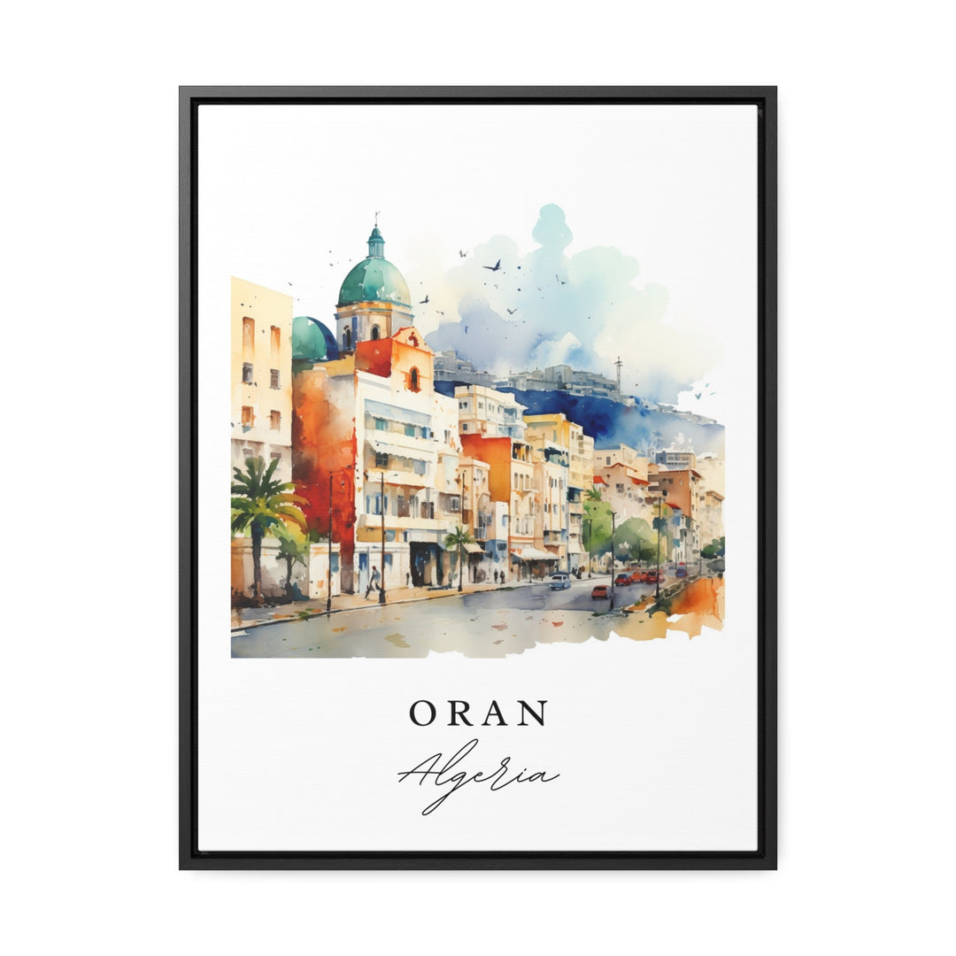 Oran traditional travel art - Algeria, Oran poster, Wedding gift, Birthday present, Custom Text, Personalized Gift