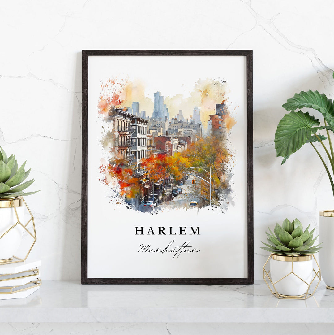 Harlem NYC wall art - Harlem New York City, Harlem gift, Harlem NYC Wedding gift, Birthday present, Custom Text, Perfect Gift