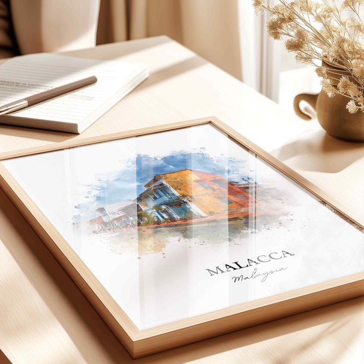Malacca, Malaysia – Watercolor Art Print