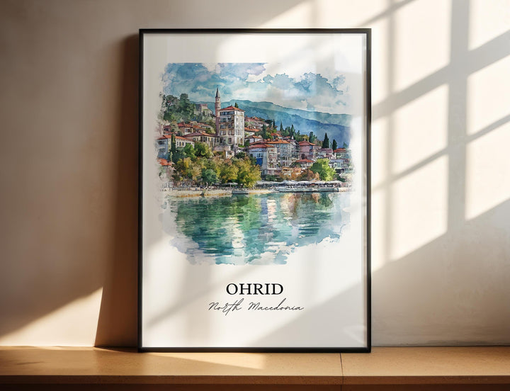 Ohrid, North Macedonia – Watercolor Art Print