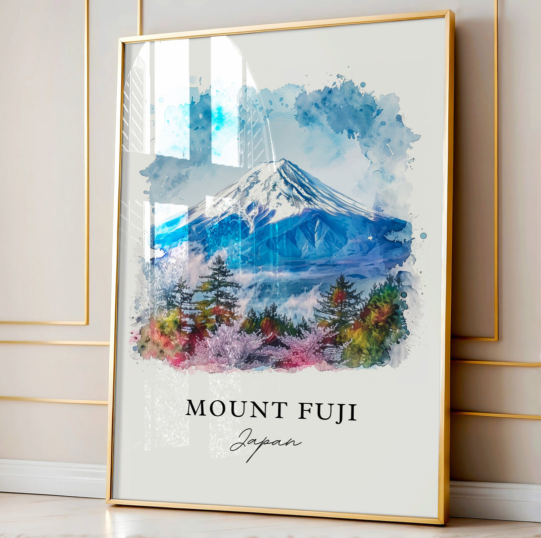 Mount Fuji Wall Art, Mt Fuji Japan Print, Fuji-San Watercolor, Mount Fuji Japan Gift,