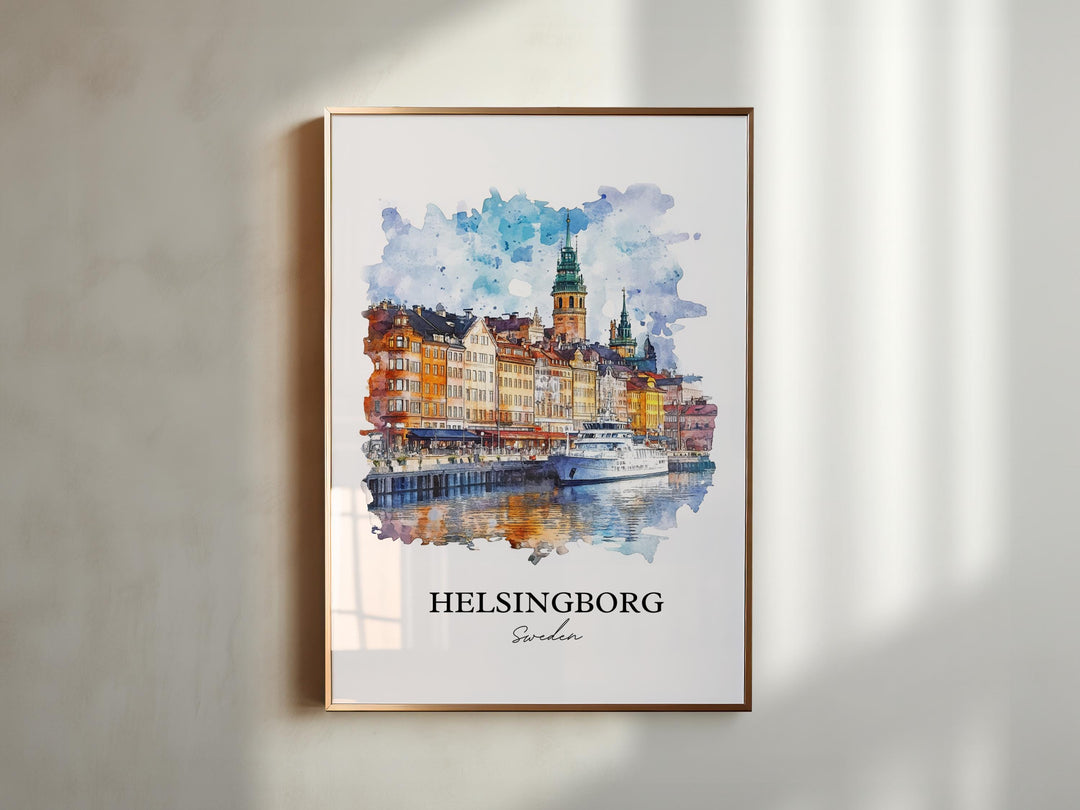 Helsinborg, Sweden – Watercolor Art Print