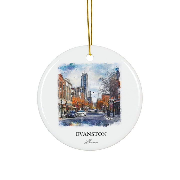 Evanston Illinois Ornament: Unique Evanston Souvenir, Evanston IL Xmas Decor, and Authentic Illinois Gift