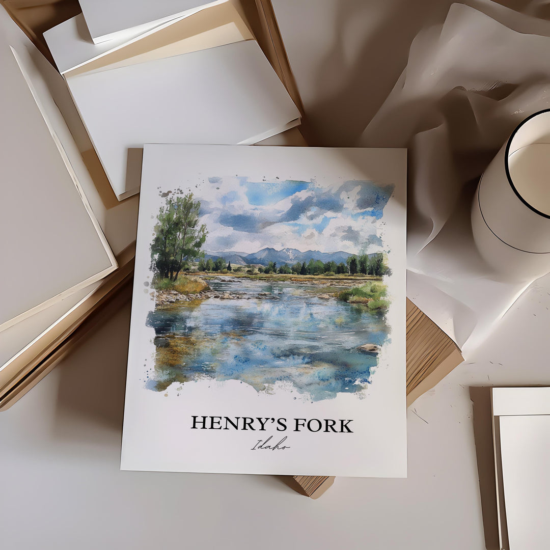 Henry's Fork, Idaho, USA – Watercolor Art Print
