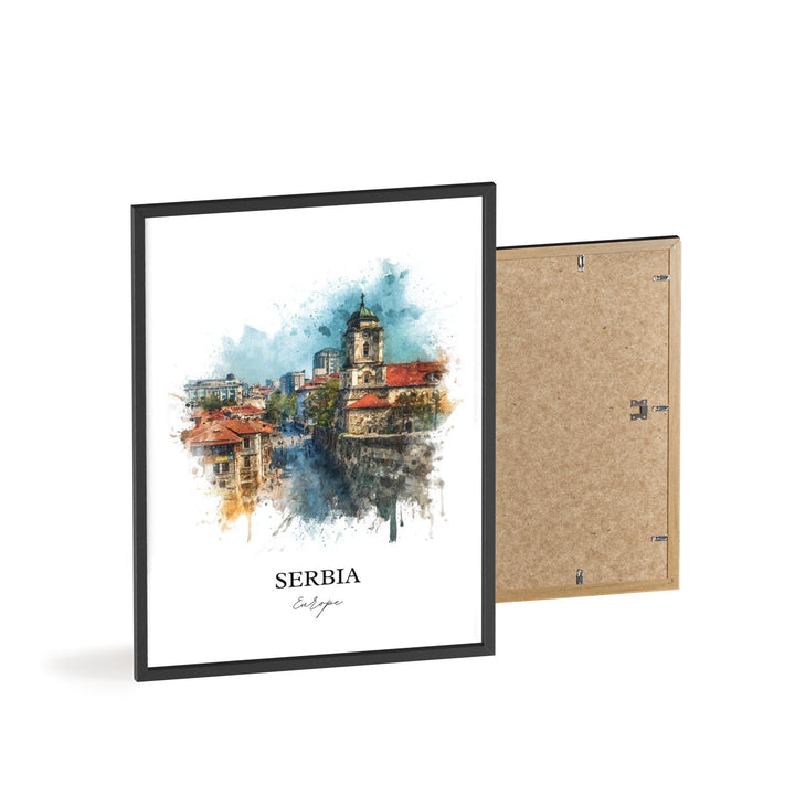 Serbia Wall Art, Serbia Print, Serbia Watercolor Art, Serbian Gift, Travel Print, Travel Poster, Housewarming Gift