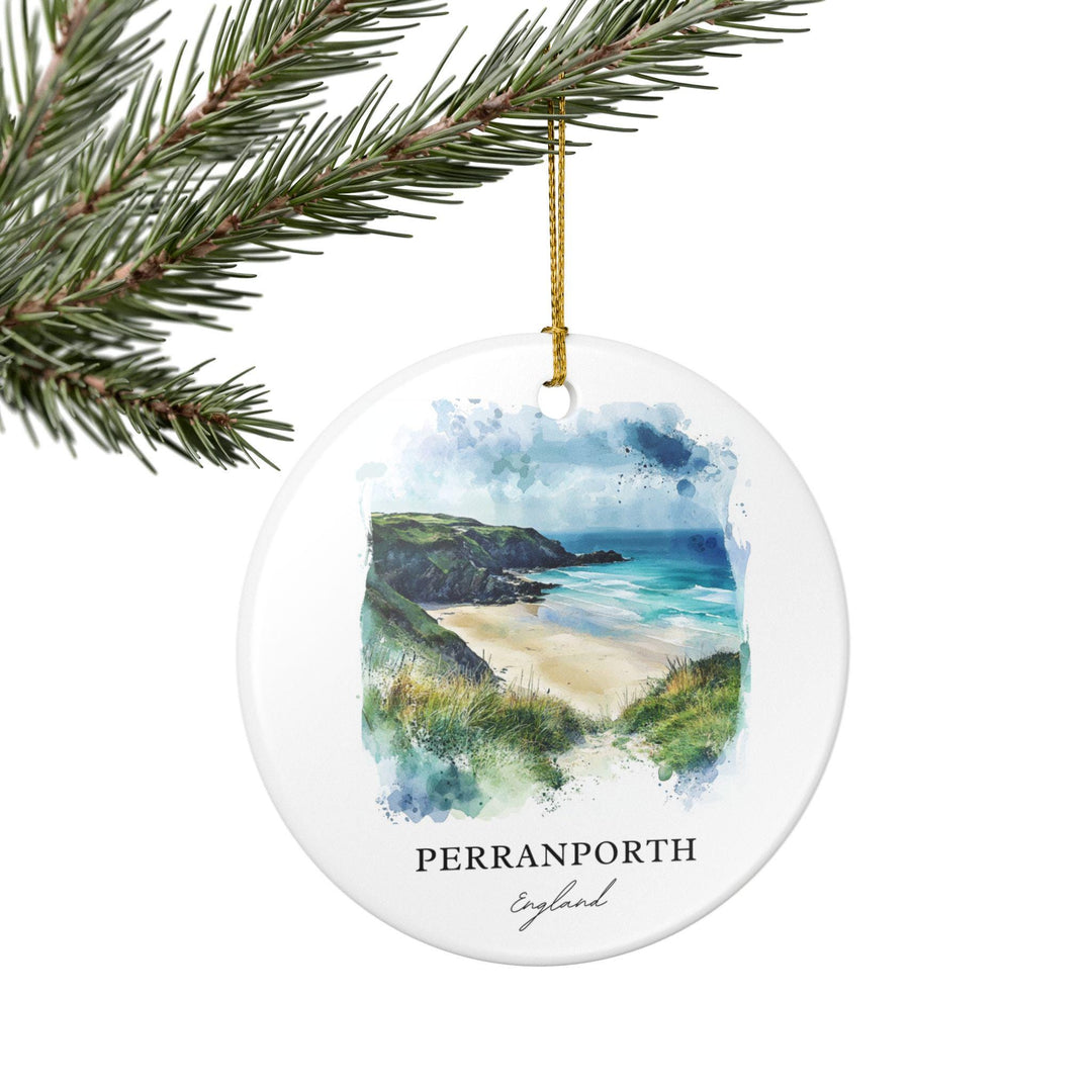 Perranporth, England Ornament: Unique Perranporth England Souvenir, Perranporth Xmas Decor, and Authentic England Gift