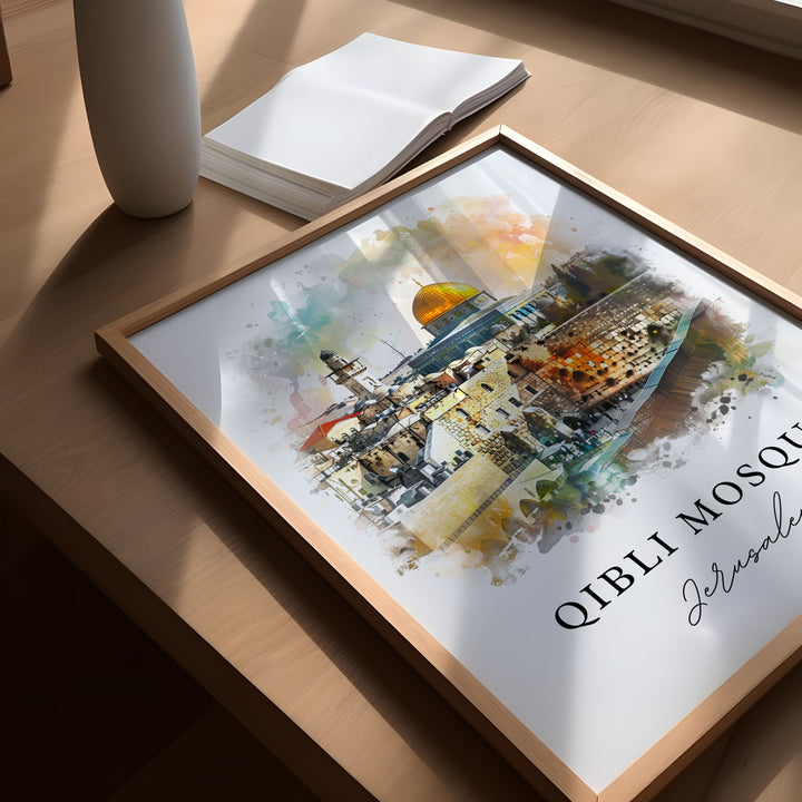 Al-Aqsa Mosque Art, Qibli Mosque Print, Jerusalem Wall Art, Aqsa Gift, Travel Print, Travel Poster, Travel Gift, Housewarming Gift