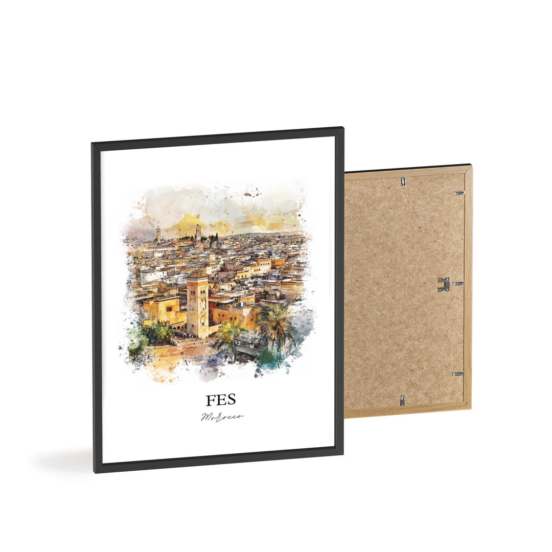 Fes, Morocco – Watercolor Art Print