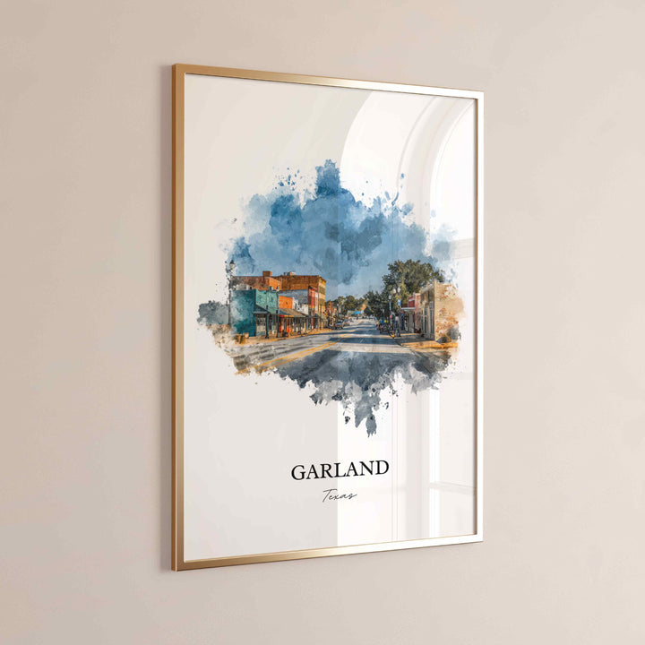 Garland, Texas – Watercolor Art Print