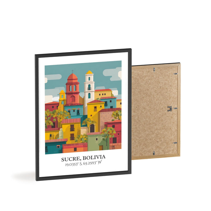 Sucre Bolivia Art, Sucre Retro Travel Art, Sucre Home Decor, Sucre Bolivia Gift, Bolivia Travel Art, Travel Prints, Housewarming Gift