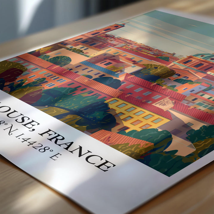 Toulouse France Art, Toulouse Retro Travel Art, Toulouse France Decor, France Gift, France Travel Art, Travel Prints, Housewarming Gift