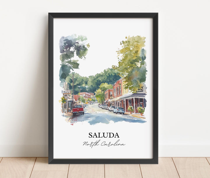 Saluda NC Wall Art, Polk County NC Print, North Carolina Watercolor Art, Saluda NC Gift, Travel Print, Travel Poster, Housewarming Gift