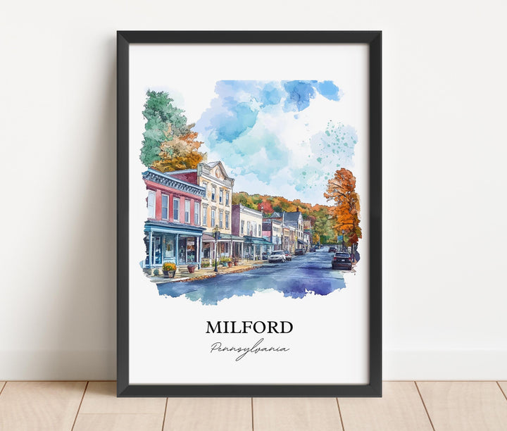 Milford PA Wall Art, Pike County PA Print, Pennsylvania Artwork, Milford Pennsylvania Gift, Travel Print, Travel Poster, Housewarming Gift
