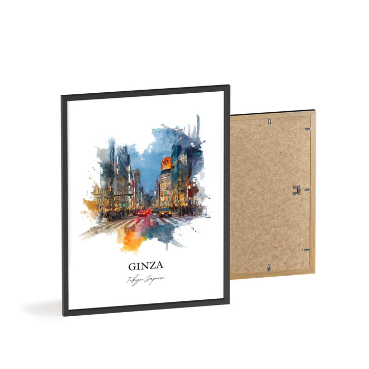 Ginza Tokyo Wall Art, Ginza Print, Ginza Japan Watercolor Art, Ginza Japan Gift, Tokyo Travel Print, Tokyo Travel Poster, Housewarming Gift