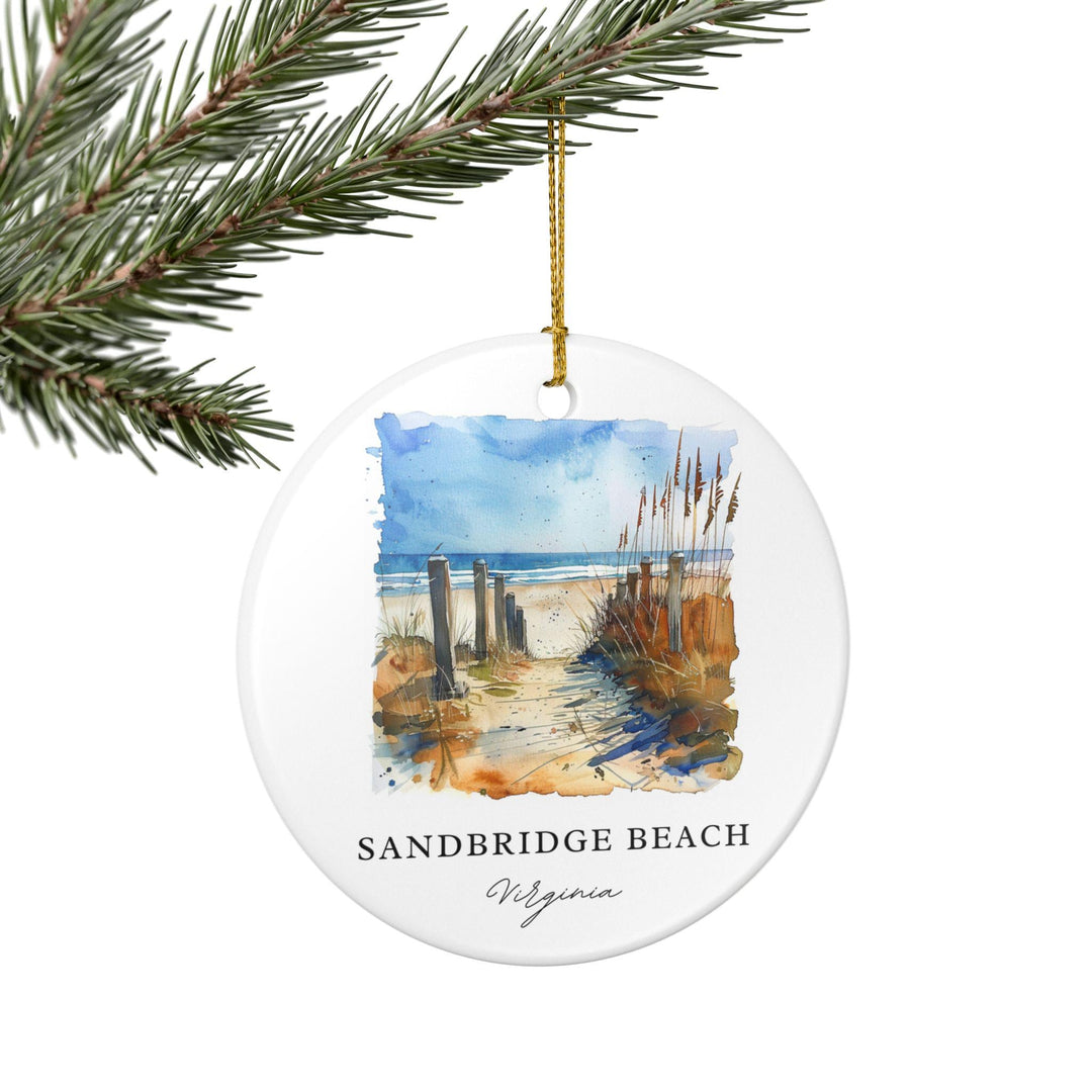 Sandbridge Beach Ornament: Unique Sandbridge Beach Souvenir, Sandbridge Beach Xmas Decor, and Authentic Virginia Gift