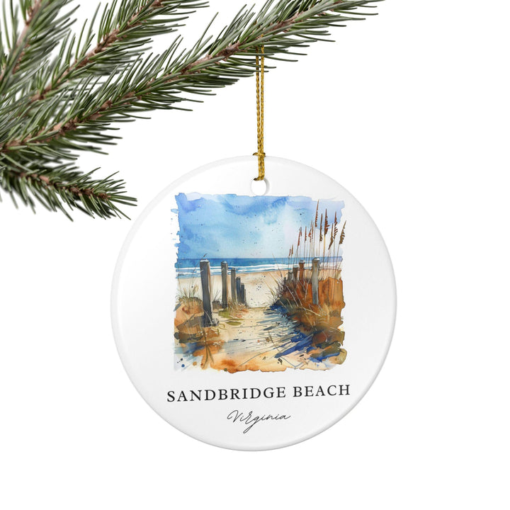 Sandbridge Beach Ornament: Unique Sandbridge Beach Souvenir, Sandbridge Beach Xmas Decor, and Authentic Virginia Gift