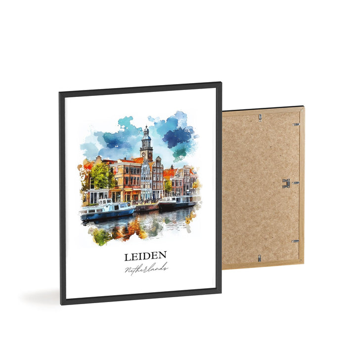 Leiden Wall Art, South Holland Print, Netherlands Watercolor Art, Leiden Netherlands Gift, Travel Print, Travel Poster, Housewarming Gift