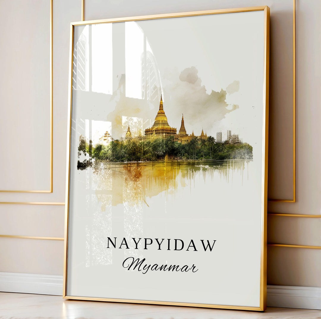 Naypyidaw Myanmar wall art - Myanmar, Naypyidaw poster, Myanmar Wedding gift, Birthday present, Custom Text, Personalised Gift