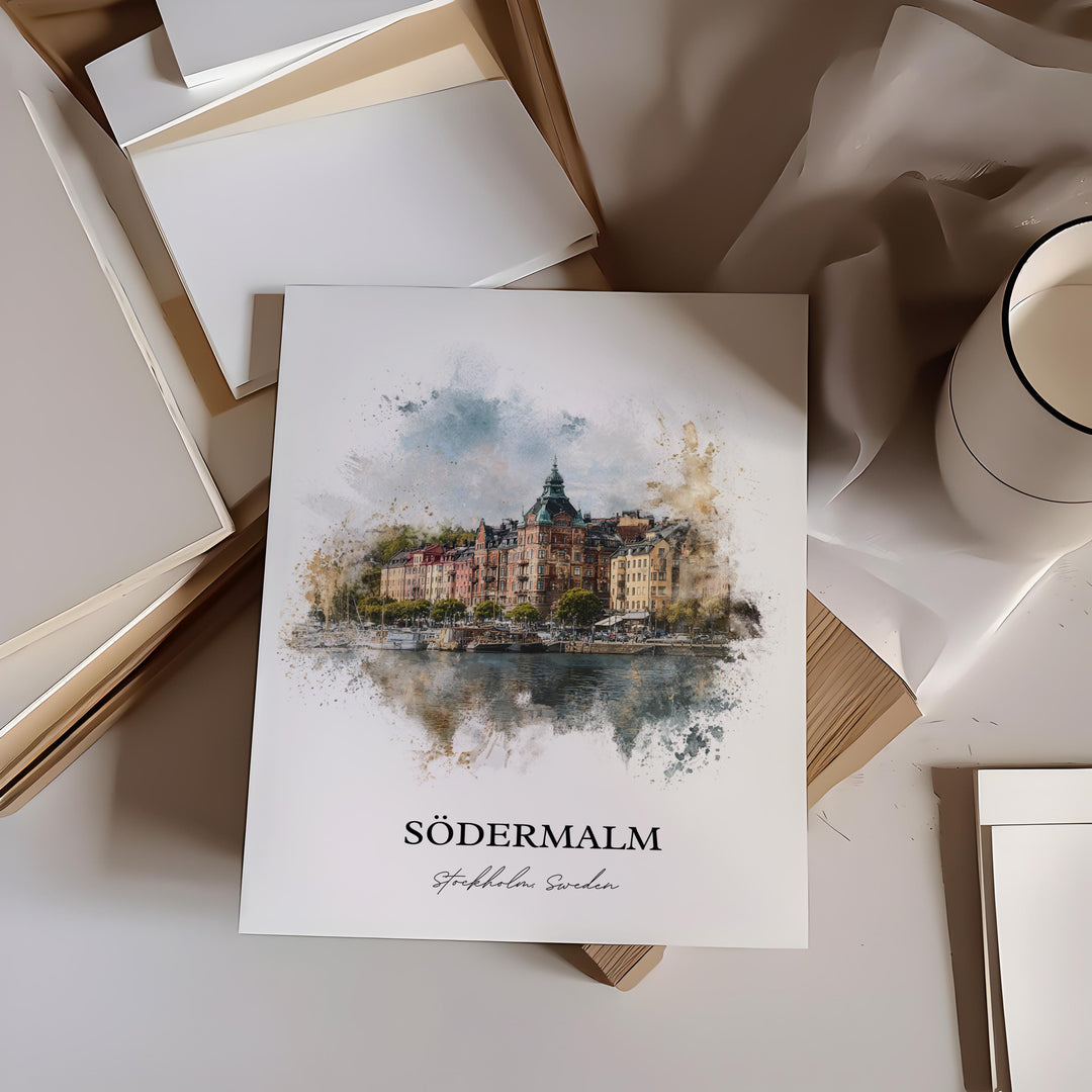 Södermalm, Sweden – Watercolor Art Print
