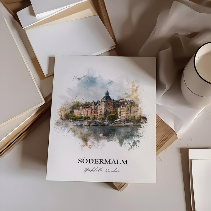 Södermalm, Sweden – Watercolor Art Print