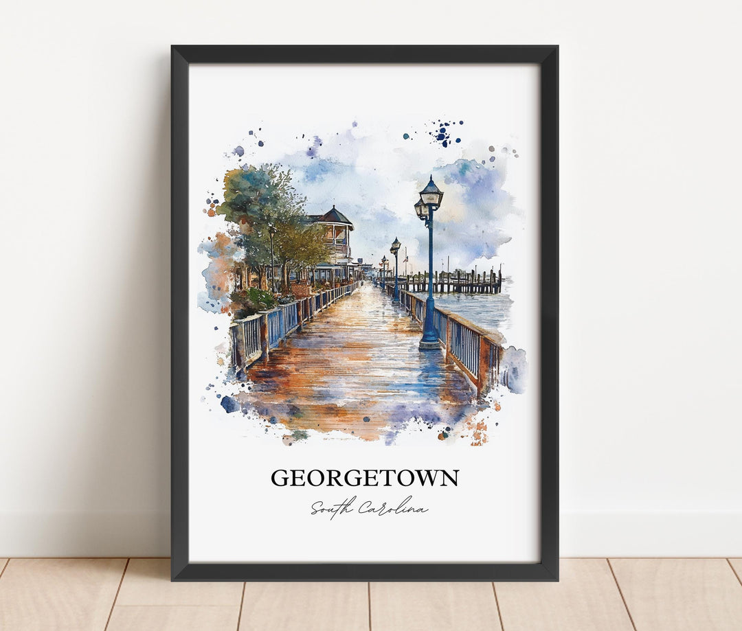 Georgetown SC Wall Art, Myrtle Beach Print, South Carolina Artwork, Georgetown SC Gift, Travel Print, Travel Poster, Housewarming Gift
